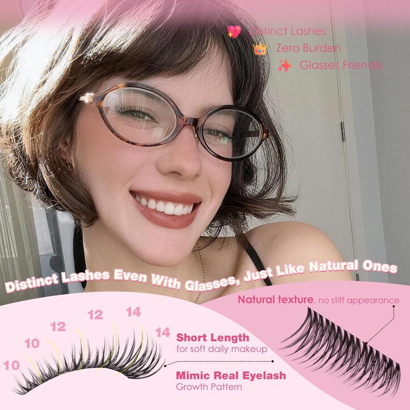10-14mm Short Lash Clusters Natural Eyelash Clusters Wispy Lashes Clusters