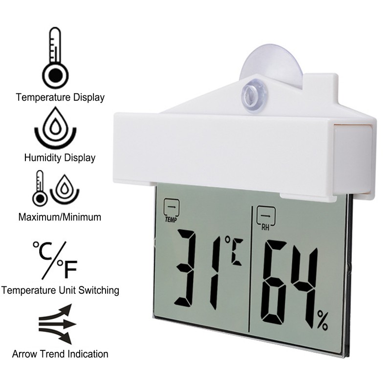 Indoor Hygrometer Thermometer LCD Screen High Accuracy Room Temperature Monitor