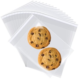 300 Pcs Cellophane Bags, 4x6" 2.8 Mils Self-Adhesive Cello Bags for Packaging, Candy, Bread, Dessert, Party Favors, Bakery