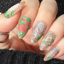 Maniology Garden Soiree Nail Stamping Plate, Romantic Blooming Flowers Stamp Plates, Floral Spring Manicure Designs, Springtime Florals DIY Patterns