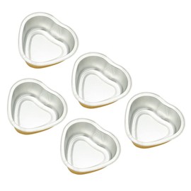 Cuenco de Metal Dorado Forma de Corazón para Depilación, 5 Piezas