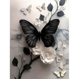 Butterfly Stamped Cross Stitch Kits - Flowers Needlepoint Counted Cross Stitch Kits for Beginners Adults Flowers Patterns Dimensions Needlecrafts Embroidery Kits Arts and Crafts