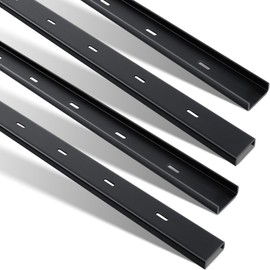 Blulu 4 Pcs 48" L x 2" W C Channel Steel Support Metal Support Bracing Hidden C Bracket for Table Top Live Edge Slab Woodworking, Black Coat Finish