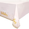 Sparkle and Bash Pink and Gold Plastic Party Tablecloth, Happy