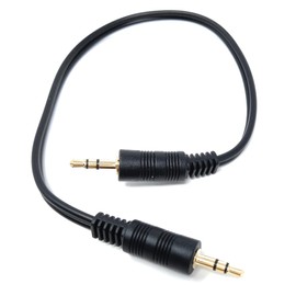 DRUT 30cm 3.5mm to 3.5mm Stereo Audio AUX Cable Gold Connectors, Small 3 pin Jack to Jack Speaker Lead 1ft Black