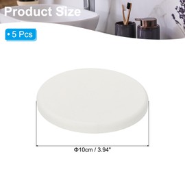 PATIKIL Round Diatomite Drink Coasters 4inch, 5 Pack Water Absorbent Diatomaceous Coaster Quick Dry Cup Coaster for Bathroom Kitchen Laundry Room, White