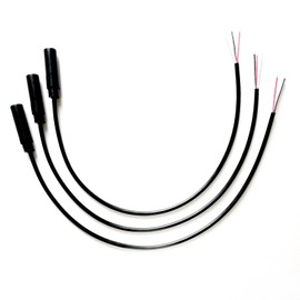 BUHCUWQB 3 PCS 3.5mm Female Jack to Bare Wire Open End TS 3 Pole Stereo Jack Plug Connector with Wire Cable 27cm Used in ​Audio Cable Repair (Female 3 Pole)