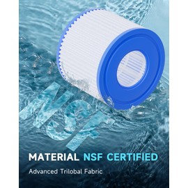 AQUALTRA Hot Tub Filters, Type VI Spa Filters, Inflatable Hot Tub Filters Cartridge Compatible with Bestway, Lay-Z Spa, Intex, Coleman SaluSpa 90352E 58323E 58323 58324 90427E 4.2 x 3.1 Inches 12 Pack