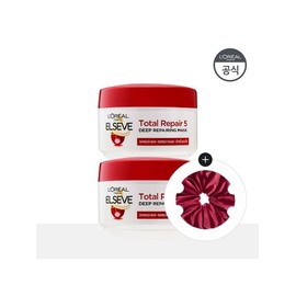 [SSG Exclusive Composition] L’Oreal Paris Total Repair 5 Deep Repairing Mask 200ml x 2 [Giveaway] Scrunchie (Random) / [SSG 단독구성] 로레알파리 토탈 리페어5 딥 리페어링 마스크 200ml 2개 [증정]스크런치(랜덤)