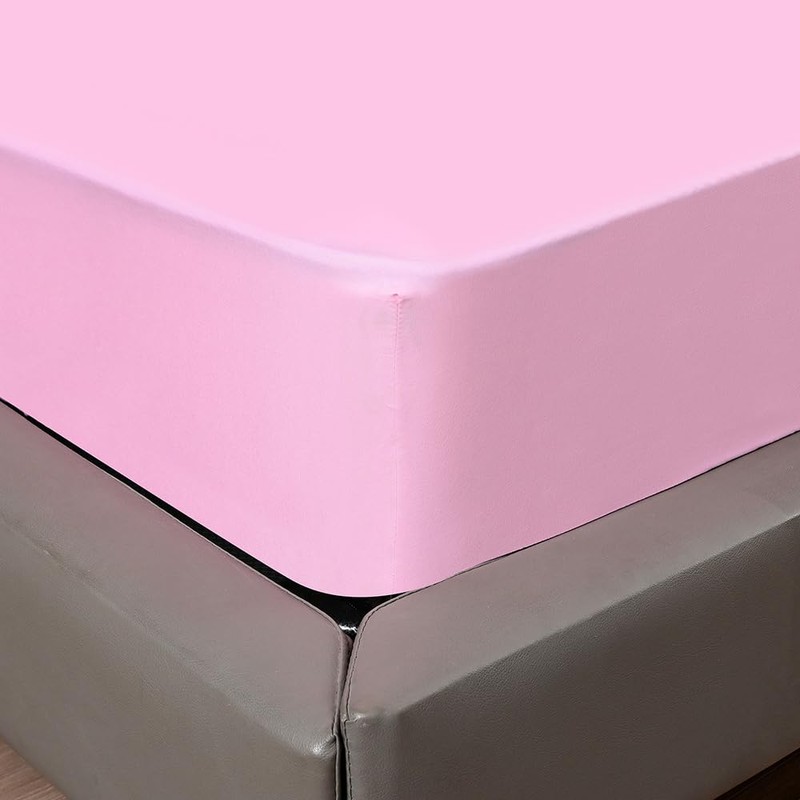 Fitted bed Sheet 25CM Deep Pink Super King Bed Size