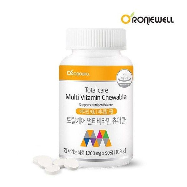Roniwell Total Care Multivitamin Chewable 90 Tablets, 3 Months Supply / 로니웰 토탈케어 멀티비타민 츄어블 90정 3개월분