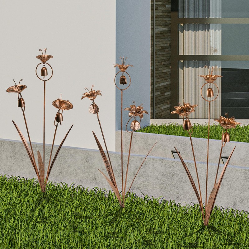 WSgift Metal Calla Lilies Flowers with Bells for Outside Yard