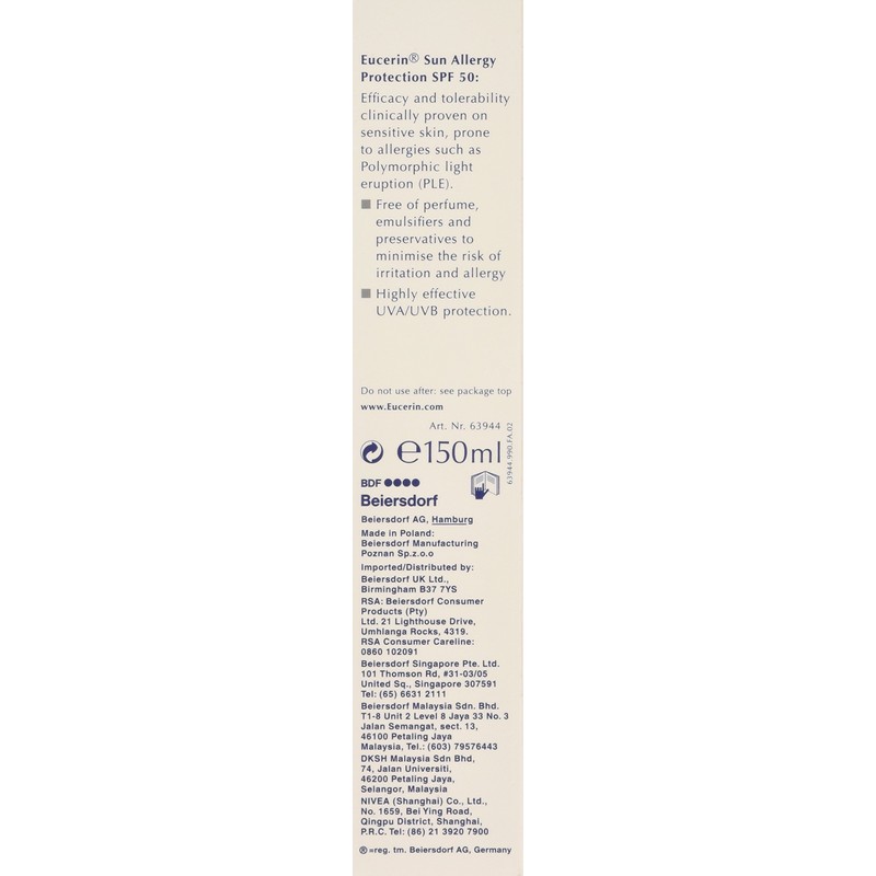 Beiersdorf Eucerin Sun Cream Gel and Allergy Protection