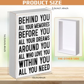 WILLBOND Graduation Inspirational Quote Desk Decor Gifts Wooden Box Sign Positive Wall Plaque Farmhouse Encouragement Cheer up Gifts for Women Men Birthday Grad Gift(White Backing,Elegant Style)