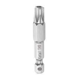 sourcing map T45 Star 5 Point Screwdriver Bit 1/4" Hex Shank 2" Length Magnetic Security Torx Head Screw Driver