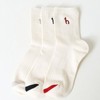 Hazzys (대구신세계)24FW선물추천 여성 화이트 중목 양말 3족 세트 HISS4F221WT (DAEGU