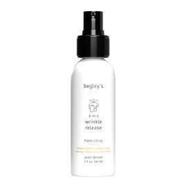 Begley's 3-in-1 Wrinkle Remover, Quick Fix Wrinkle Release, Static Cling Remover, Odor Eliminator and Fabric Refresher Spray - Plant-Derived, USDA Certified Biobased - Citrus, 3 oz Travel Size