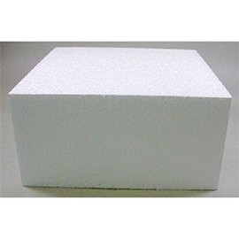 Oasis Supply Dummy Square Cake, 9" x 9" x 3", White