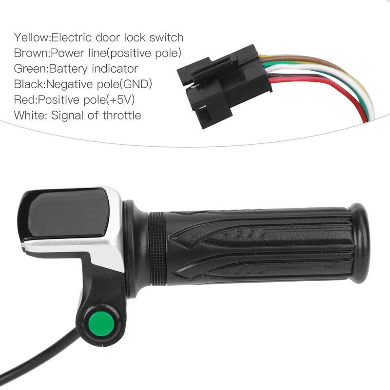 1 Pair Electric Bicycle Handlebar with LCD Power Display, Accelerator