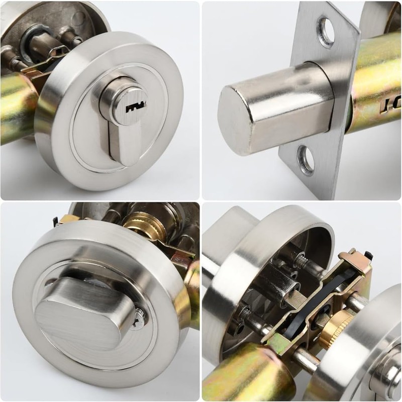 Sarini Stainless steel single face round bolt lock with keyed