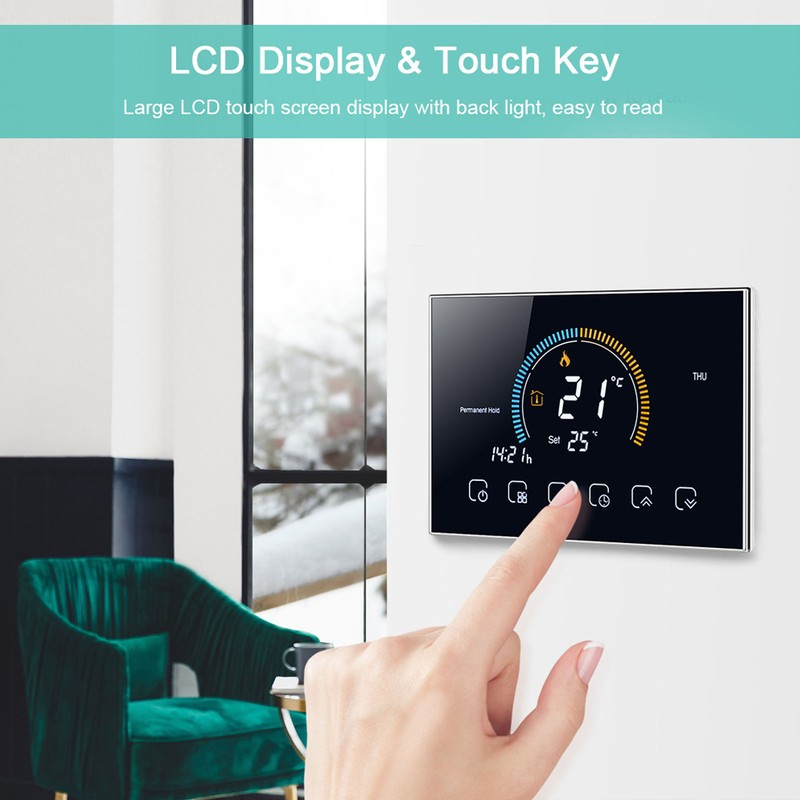 Intelligent Thermostat with LCD Touch Screen Temperature Controller for Home