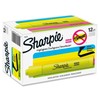 Sharpie Highlighter Smear Guard, Accent Tank, Yellow, 12-Count