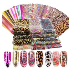 Foil Papel Transfer Para Uñas Pegatinas Uñas Stickers 50 Pcs                                                                                          