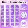 Light Purple AB Rhinestones Kit, Flatback Resin Gems for Bedazzling