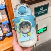 Soft Straw Drinking Cup Portable Plastic Sippy Cup Cartoon Pattern