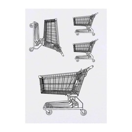 4 x 'Shopping Trolley' Temporary Tattoos - Water Resistant, Skin-Safe, Non-Toxic Transfers, Mixed Sizes (TO00057880)