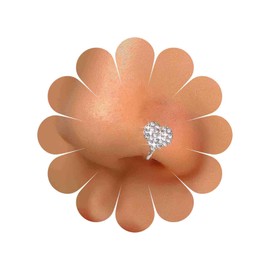 Jugielu Boho Gold Heart Clip On Nose Rings Crystal Heart Love Fake Septum Nose Rings Hoop Rhinestone Star Nose Rings U Shaped Clip on Nose Stud Jewelry for Women