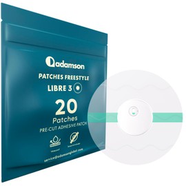 Freestyle Libre 3 Sensor Covers Waterproof – 20 Libre 3 Patches, Transparent, Long-Lasting, No Glue on Center, Non-Irritating, Easy to Apply and Remove – Ideal for Sports, Swimming, and Daily Use