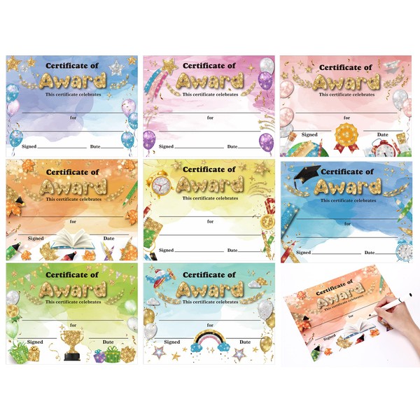 Spakon 80 Pcs Award Certificates for Kids Student of The