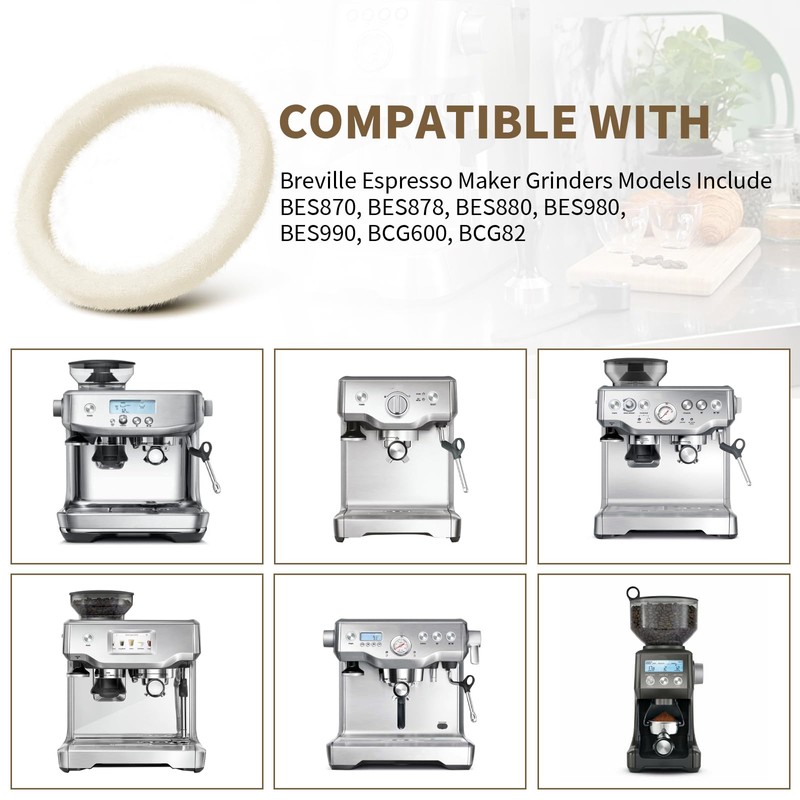 Felt Washer Compatible with Breville Espresso Machine Grinders Models Include