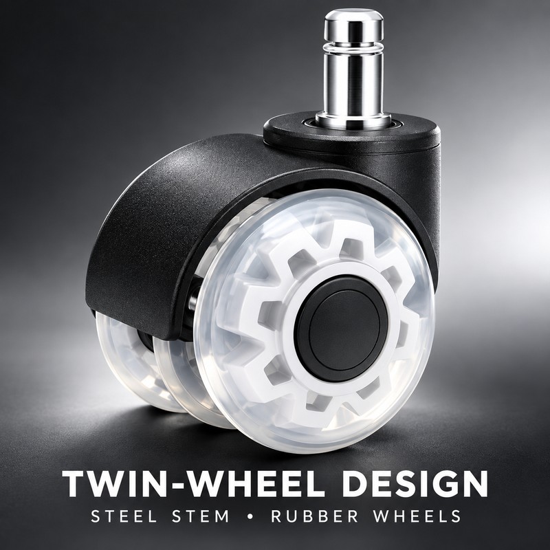 5 Pack 2 Inch Office Chair Caster Wheels, 11mm Stem
