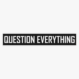 Question Everything Bumper Sticker Vinyl Decal 5 inches