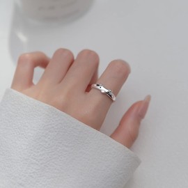 IMINI Cute Pig S925 Sterling Silver Ring for Women Girls Polished Cute Pink Piggy Animal Expandable Open Finger Rings Adjustable Fashion Jewelry Christmas Birthday Dainty BFF Gifts for Daughter Niece