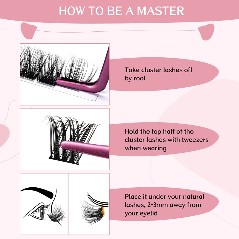 Cluster Eyelashes, Pack of 72 Individual Eyelashes, Eyelash Clusters, DIY