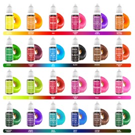 Food Coloring, Edible Pigment Liquid Set 24 Colors, Food Coloring Set, Very Suitable for Decoration, Slime, Fondant, Icing, Cooking, DIY Crafts, Home and Bakery Baking Uses (10ml) Bottle