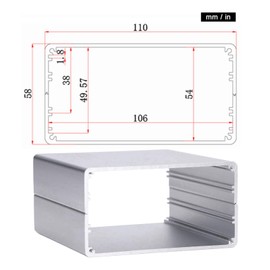 Aluminium housing silver, aluminium PCB housing, aluminium housing electronics, metal housing, empty housing, electronic DIY - 4.3 x 4.3 x 2.3 inches (LWH)