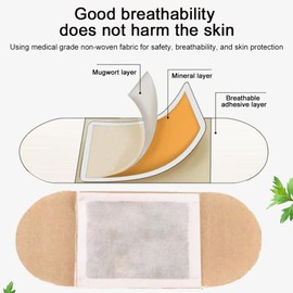 Mugwort hot moxibustion Patch, self-Heating Wormwood Patch, Natural Mugwort Extract Promotes Blood Circulation, relieves Shoulders, Waist, Legs, Uterine Cold, and soothes Body Joints (10pcs)
