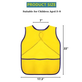 DEAYOU 12 Pack Kids Art Smock, Waterproof Children Artist Painting Apron with 3 Pockets, Sleeveless Paint Smock for Child Age 3-8 Years, Cooking, Baking, Craft, Classroom, Kitchen