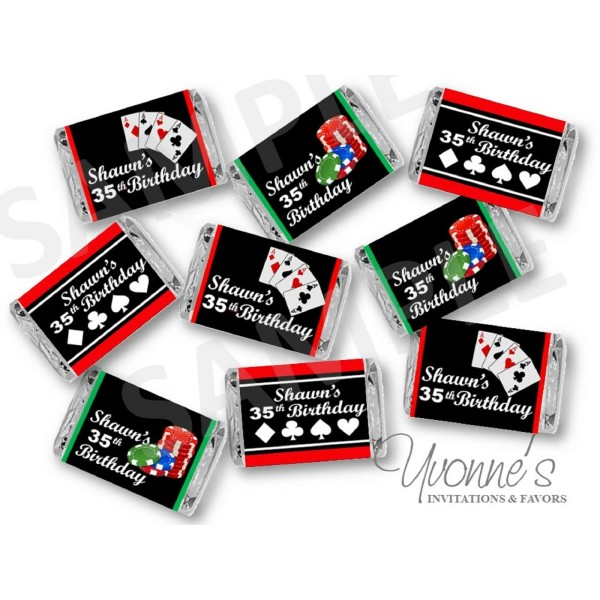 Yvonne's Invitations & Favors Poker Mini Candy Bar Wrappers -