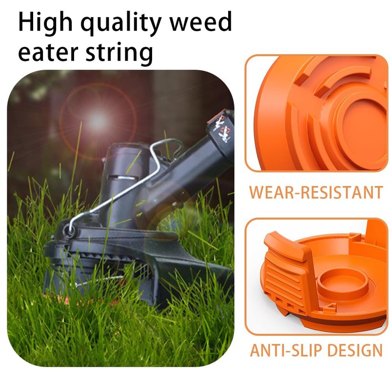 2 Trimmer Spool Cover Cap,Compatible with Worx WA0010 WG163E/169E/154E/157E Weed