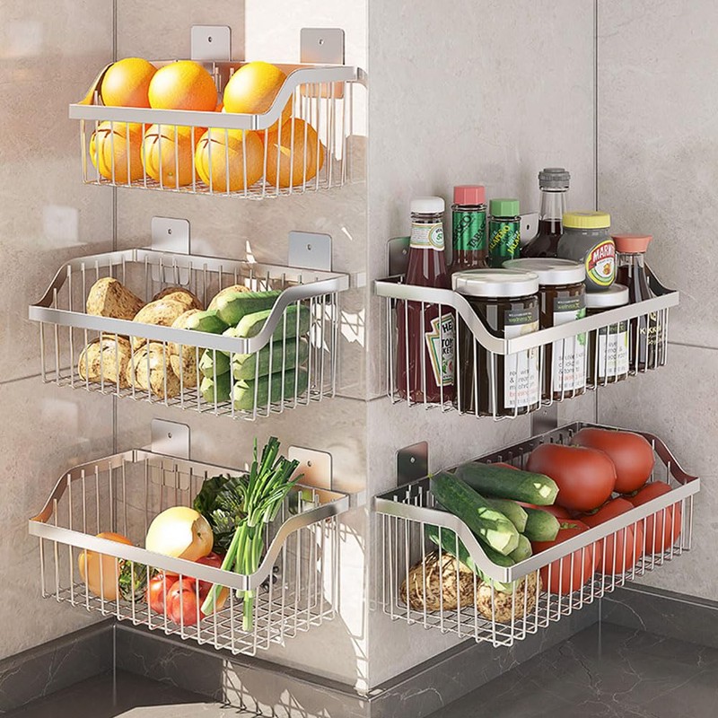 2 Set Fruit Basket for Kitchen, Pantry Kitchen Organizers and