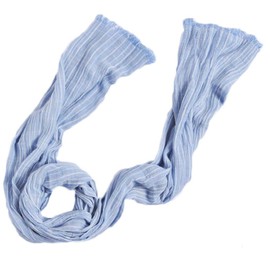DeBangNi Long Scarf, Thin, Women's, Men's, Unisex, Scarf, Linen, Cotton, Striped, Gradient Scarf, Sunscreen, Spring, Summer, Autumn, Winter, Casual, Stylish, 2 Types, 13 Colors, A Sky Blue