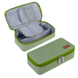 Yommie Vintage Pencil Case Canvas Pencil Case with Zip Single Case Pencil Case Organiser Small Cosmetic Bag for Teenagers Boys Girls, Green, pencil case