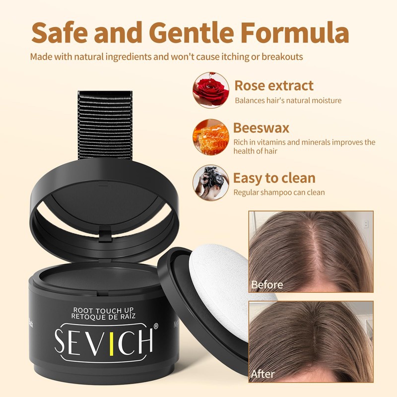 Hairline Powder, Gray Root Touch Up, Sweatproof, Dark Brown