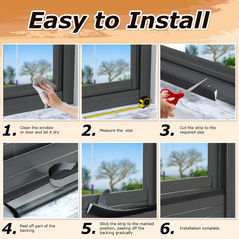 Innconee 32.8-ft Draft Stopper for Doors and Windows, Wedge-Shape Soundproofing