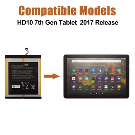 Duotipa Neu 6300mAh Ersatzakku 58-000187 Kompatibel mit HD10 7th Gen Tablet SL056ZE,2017 Release akku mit Reparatur Tools Kit